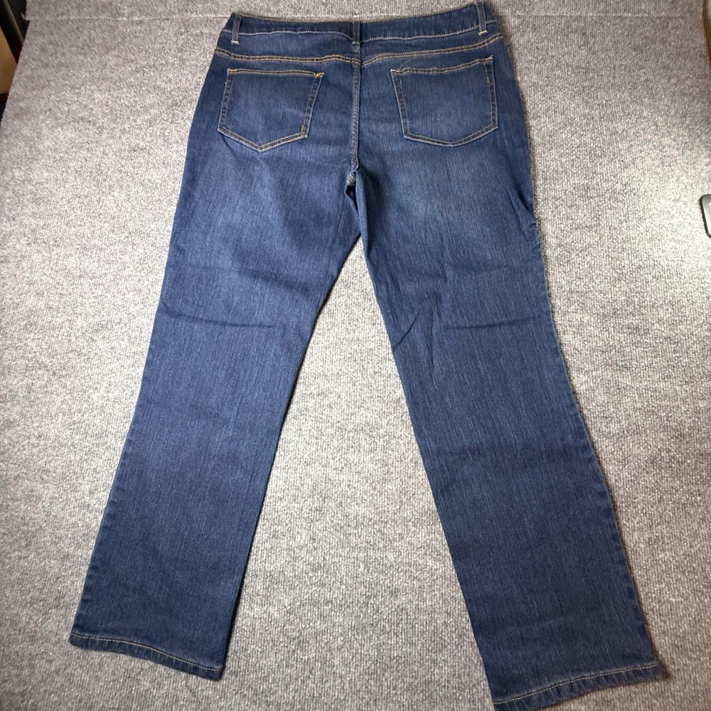 Faded Glory Stretch Straight Jeans Womens 10 Petite Midnight Blue FGL0815B Denim